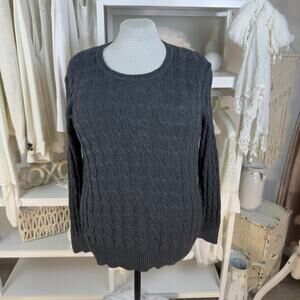 GAP women's sz. XXL cable knit blue gray sweater, academic, winter, work, #4263
